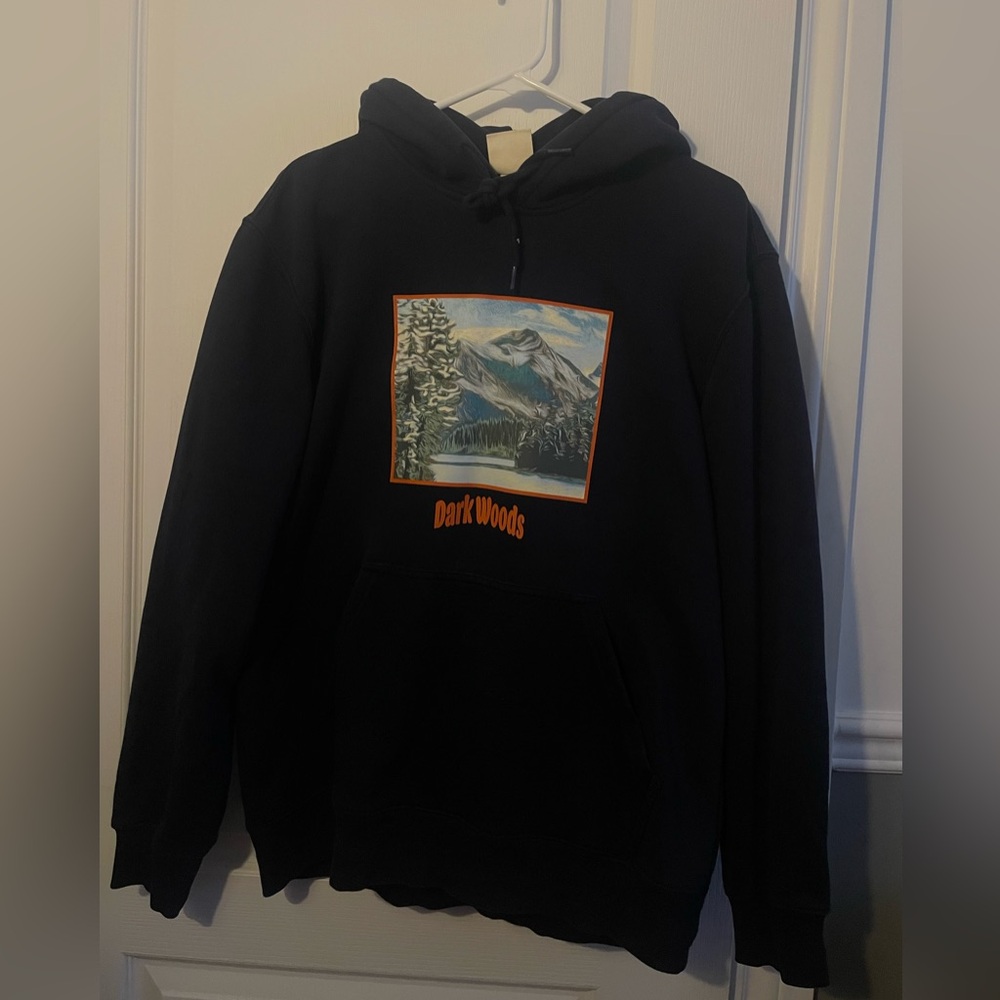 H&M Dark blue dark woods printed hoodie